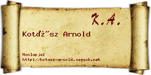 Kotász Arnold névjegykártya