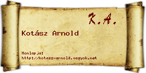 Kotász Arnold névjegykártya