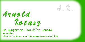 arnold kotasz business card